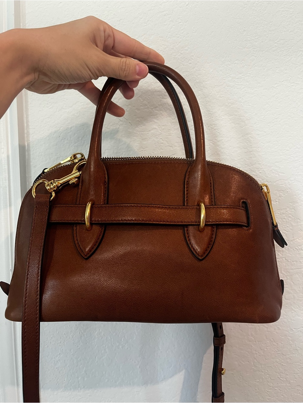 MIU MIU Nappa Aviator Small Aventure Bag in Rovere - Picture 3 of 7